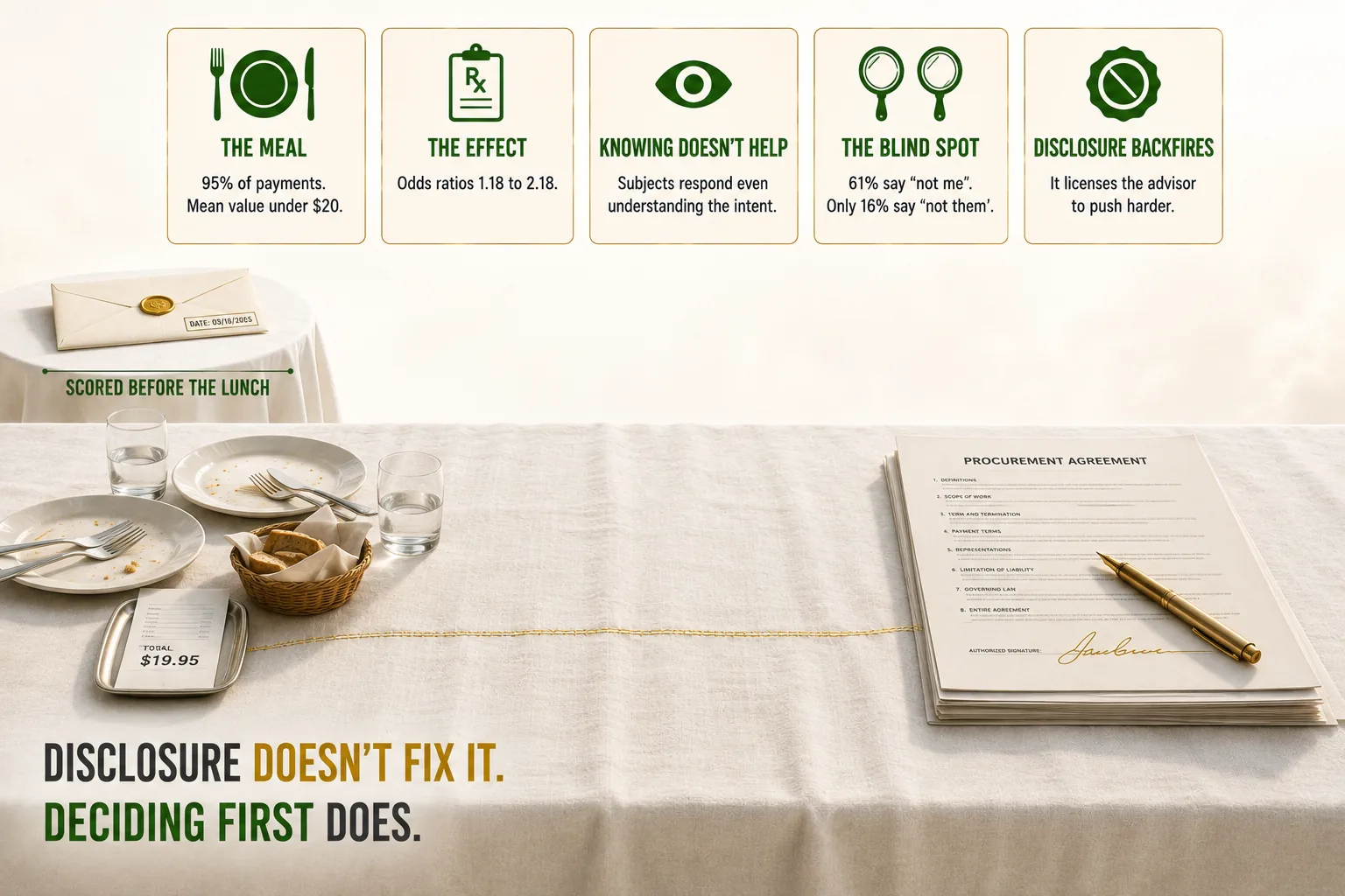 A Twenty-Dollar Lunch: Reciprocity in Vendor Selection — and Why Disclosure Doesn't Fix It